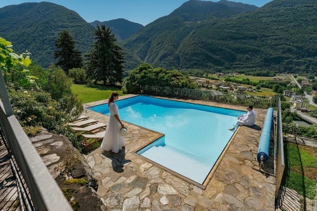 A PANORAMIC ALPINE RETREAT – EXCLUSIVE VILLA WITH POOL AND VINEYARDS IN VALTELLINA image 3
